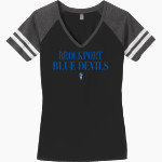 BROCKPORT BLUE DEVILS The Official Online Store <span class="pdp-name-mascot">BROCKPORT BLUE DEVILS</span> District Women's Game V-Neck T-Shirt Front Thumbnail