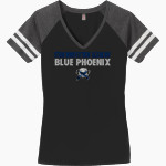 STEM Innovation Academy of the Oranges we rise together <span class="pdp-name-mascot">STEM Phoenix</span> District Women's Game V-Neck T-Shirt Front Thumbnail