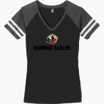 Hannahville Soaring Eagles <span class="pdp-name-mascot">Hannahville Indian School Eagles</span> District Women's Game V-Neck T-Shirt Front Thumbnail