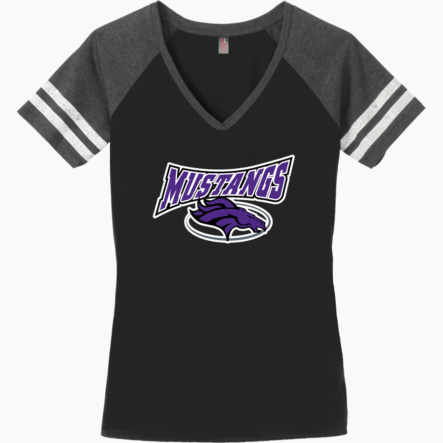 Waubay-Summit Mustangs District Women's Game V-Neck T-Shirt