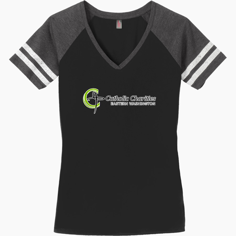 Catholic Charities of Eastern WA Catholic Charities District Women's Game V-Neck T-Shirt