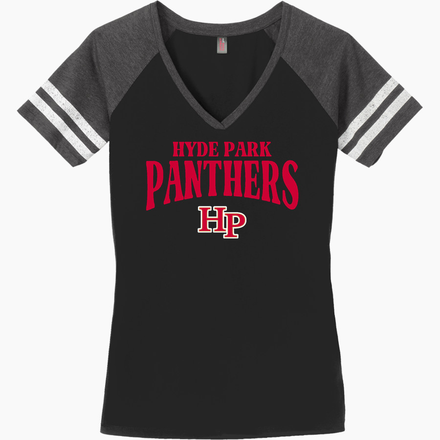 Hyde Park Schools PANTHERS <span class="pdp-name-mascot">Hyde Park Baptist School PANTHERS</span> District Women's Game V-Neck T-Shirt