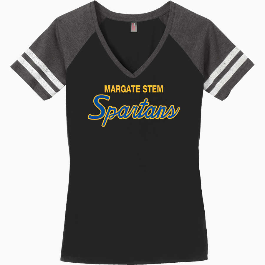 Margate STEM Spartans <span class="pdp-name-mascot">MARGATE STEM MAGNET Spartans</span> District Women's Game V-Neck T-Shirt