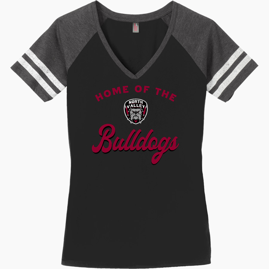 North Valley Bulldogs <span class="pdp-name-mascot">North Valley Baptist School Bulldogs</span> District Women's Game V-Neck T-Shirt
