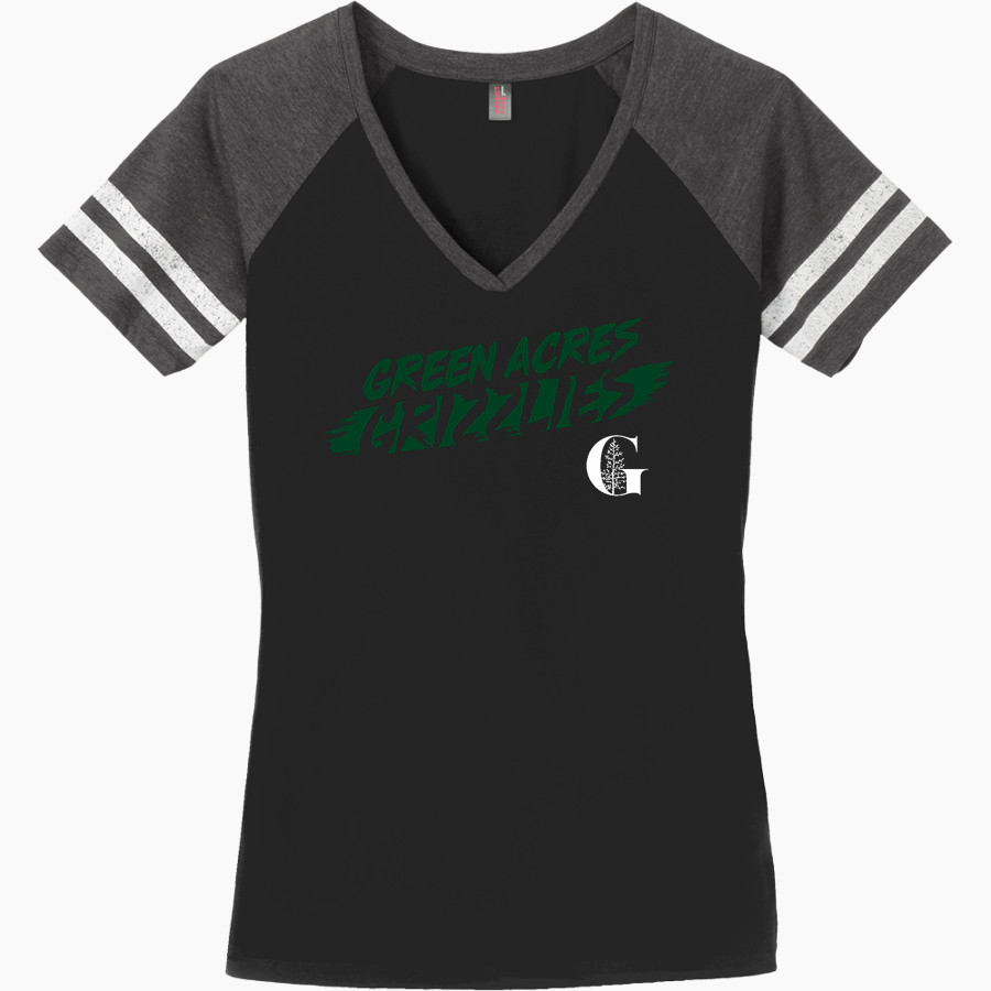 Green Acres Grizzlies <span class="pdp-name-mascot">Green Acres School Grizzlies</span> District Women's Game V-Neck T-Shirt