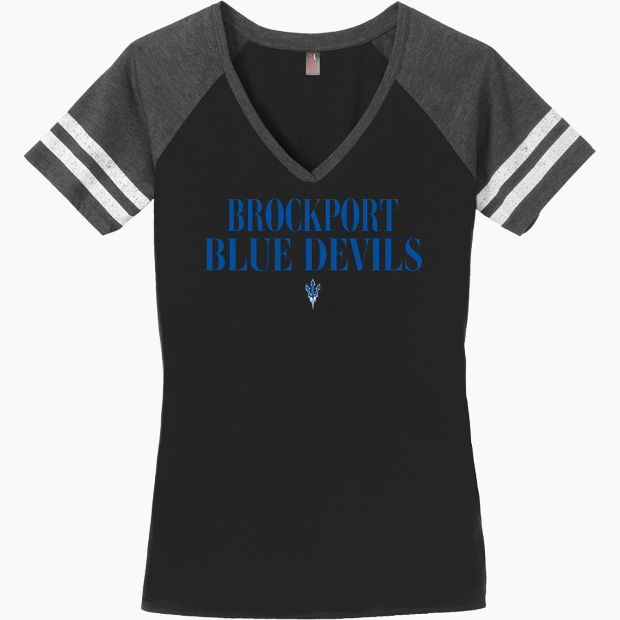 BROCKPORT BLUE DEVILS The Official Online Store <span class="pdp-name-mascot">BROCKPORT BLUE DEVILS</span> District Women's Game V-Neck T-Shirt