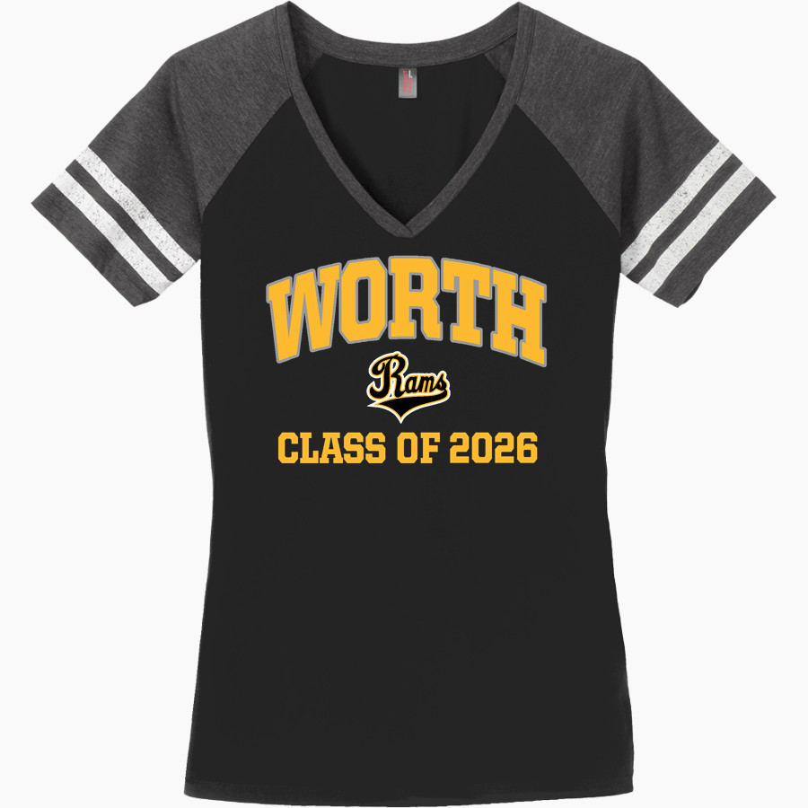 Worth Rams District Women's Game V-Neck T-Shirt
