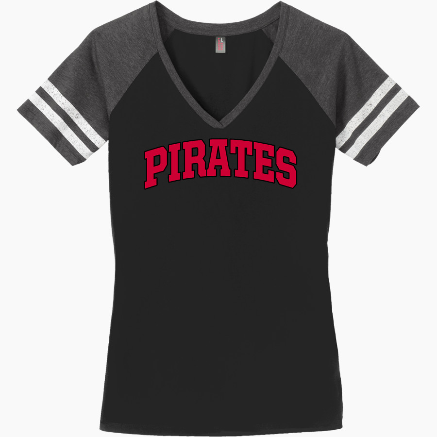 PECK COMMUNITY Pirates <span class="pdp-name-mascot">PECK COMMUNITY SCHOOLS Pirates</span> District Women's Game V-Neck T-Shirt