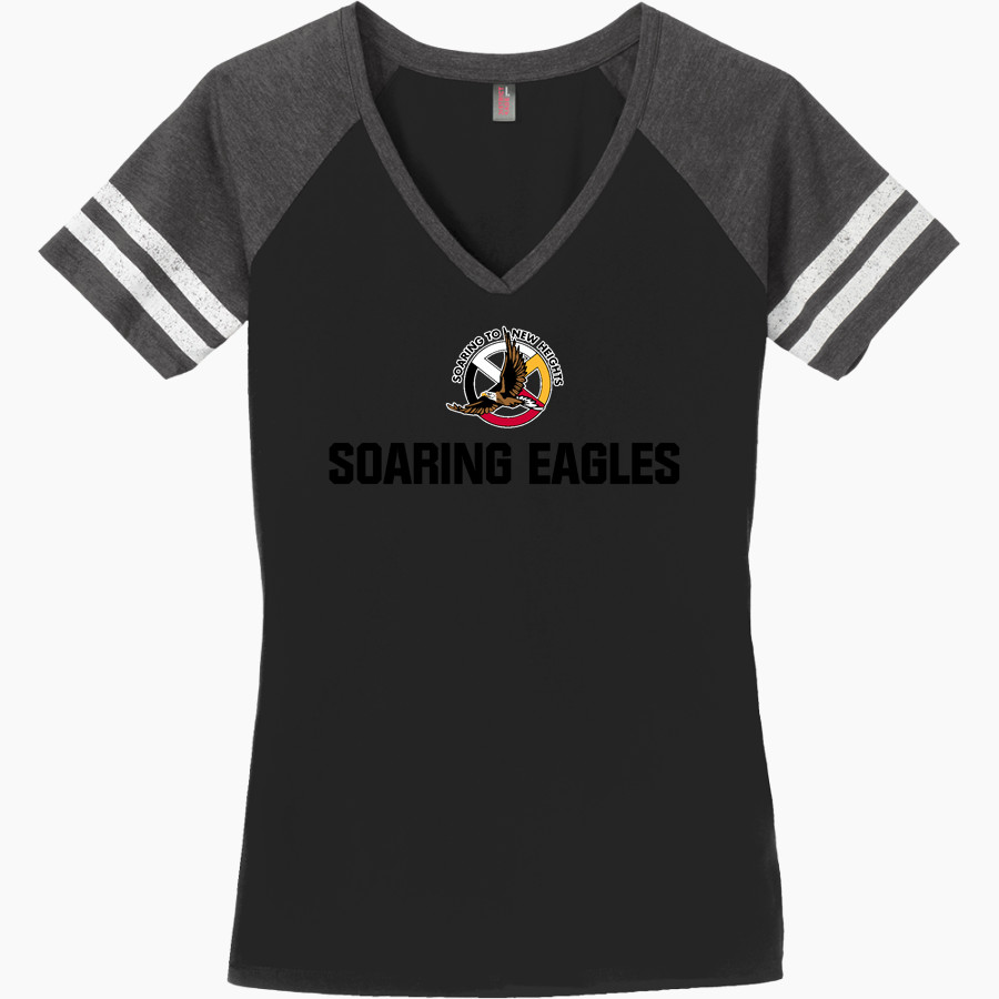 Hannahville Soaring Eagles <span class="pdp-name-mascot">Hannahville Indian School Eagles</span> District Women's Game V-Neck T-Shirt