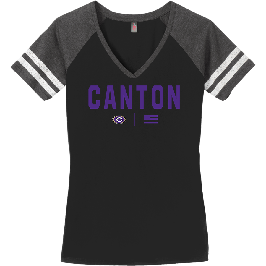 CANTON HIGH SCHOOL LITTLE GIANTS <span class="pdp-name-mascot">CANTON LITTLE GIANTS</span> District Women's Game V-Neck T-Shirt