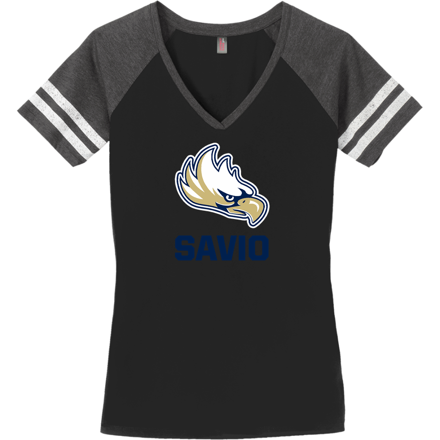 St. Dominic Savio Catholic School <span class="pdp-name-mascot">Savio Eagles</span> District Women's Game V-Neck T-Shirt
