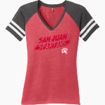 San Juan Spartans <span class="pdp-name-mascot">San Juan Spartans</span> District Women's Game V-Neck T-Shirt Front Thumbnail