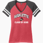 Marlette Red Raiders District Women's Game V-Neck T-Shirt Front Thumbnail