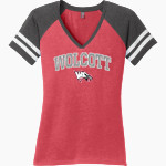 Wolcott Eagles <span class="pdp-name-mascot">Wolcott High School Eagles</span> District Women's Game V-Neck T-Shirt Front Thumbnail