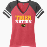 Trinity Tigers <span class="pdp-name-mascot">Trinity College of Florida Tigers</span> District Women's Game V-Neck T-Shirt Front Thumbnail