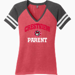 Crestview Bobcats <span class="pdp-name-mascot">Crestview Elementary School Bobcats</span> District Women's Game V-Neck T-Shirt Front Thumbnail