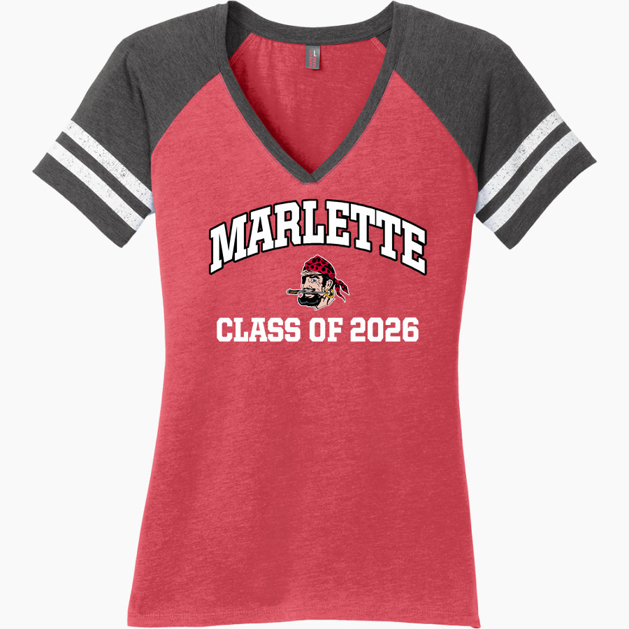 Marlette Red Raiders District Women's Game V-Neck T-Shirt