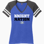 MCCALLUM HIGH SCHOOL KNIGHTS <span class="pdp-name-mascot">MCCALLUM KNIGHTS</span> District Women's Game V-Neck T-Shirt Front Thumbnail