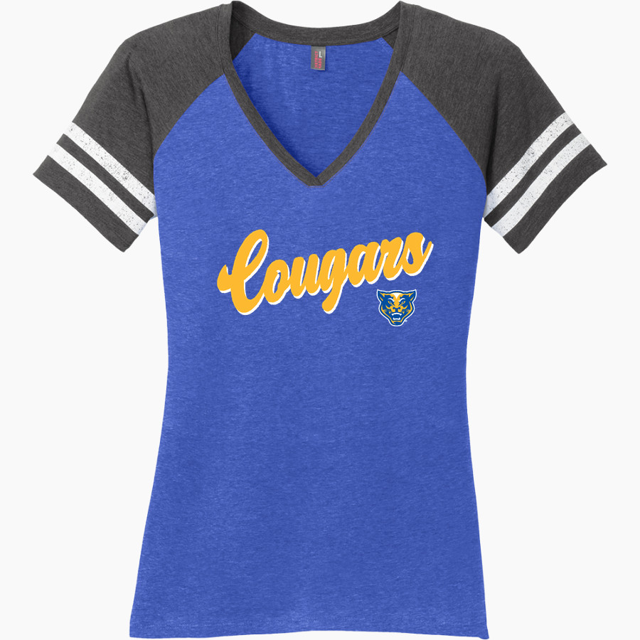 Greenfield Central Cougars Online Store <span class="pdp-name-mascot">Greenfield-Central Cougars</span> District Women's Game V-Neck T-Shirt