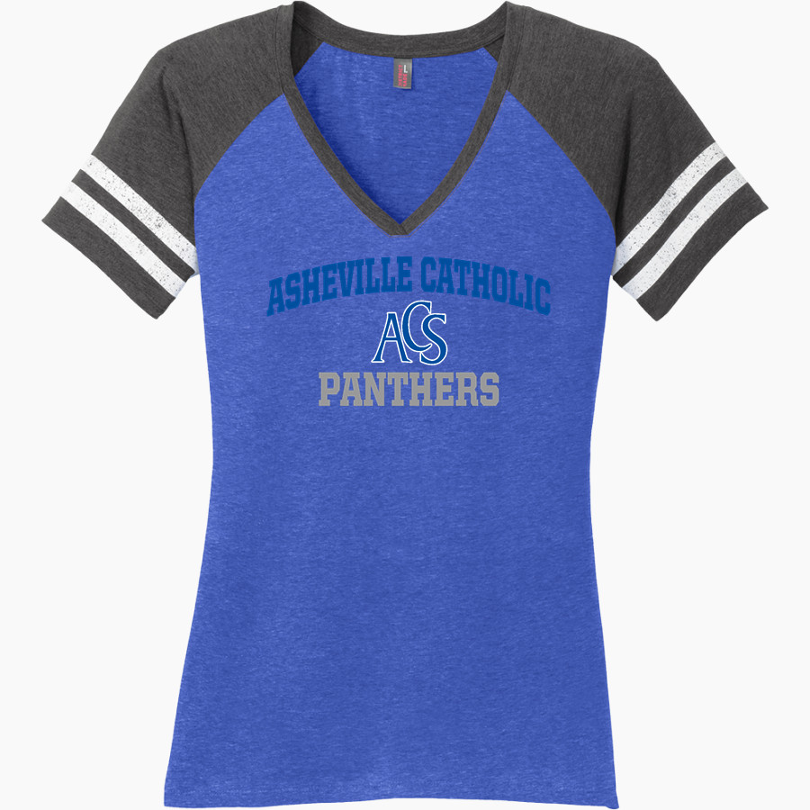 Asheville Catholic School Asheville Catholic <span class="pdp-name-mascot">Asheville Catholic School</span> District Women's Game V-Neck T-Shirt