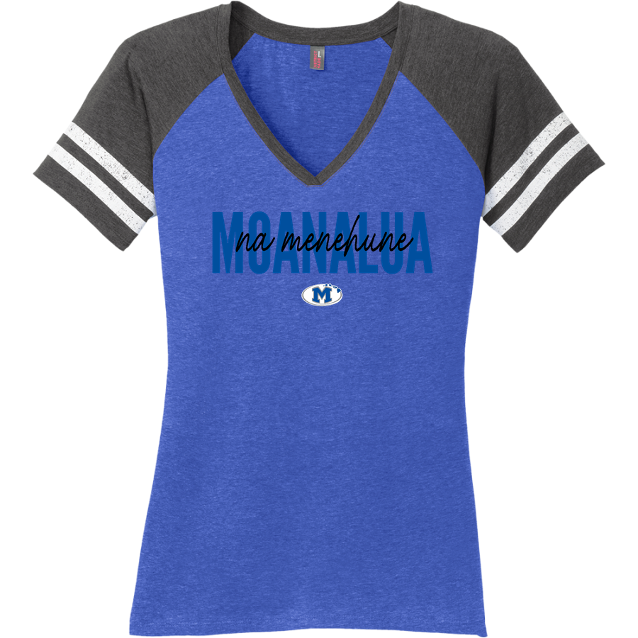 Moanalua Na Menehune <span class="pdp-name-mascot">Moanalua Menehunes</span> District Women's Game V-Neck T-Shirt