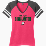 Binghamton University <span class="pdp-name-mascot">Binghamton Bearcats</span> District Women's Game V-Neck T-Shirt Front Thumbnail