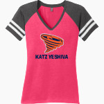 Katz Yeshiva Storm District Women's Game V-Neck T-Shirt Front Thumbnail