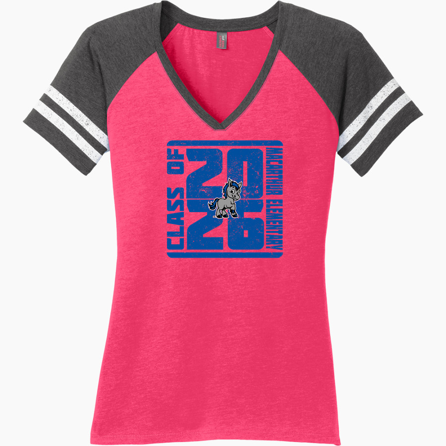 MacArthur Elementary Mustangs <span class="pdp-name-mascot">McArthur Elementary</span> District Women's Game V-Neck T-Shirt