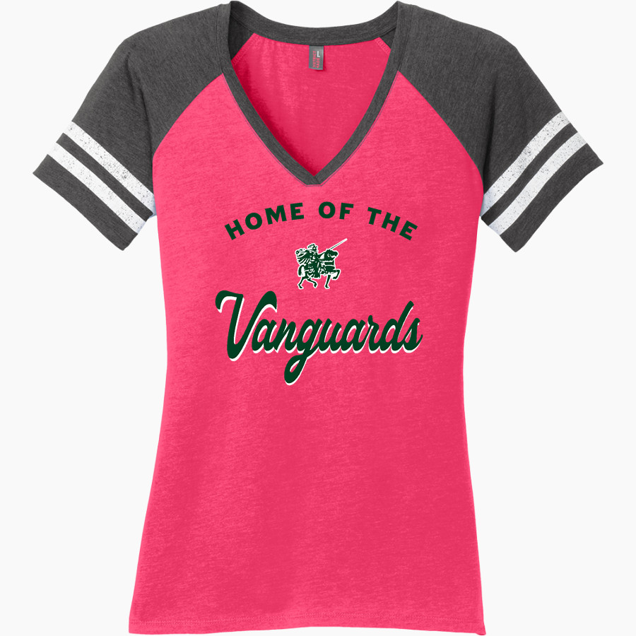 Wisconsin Heights High School Vanguards District Women's Game V-Neck T-Shirt