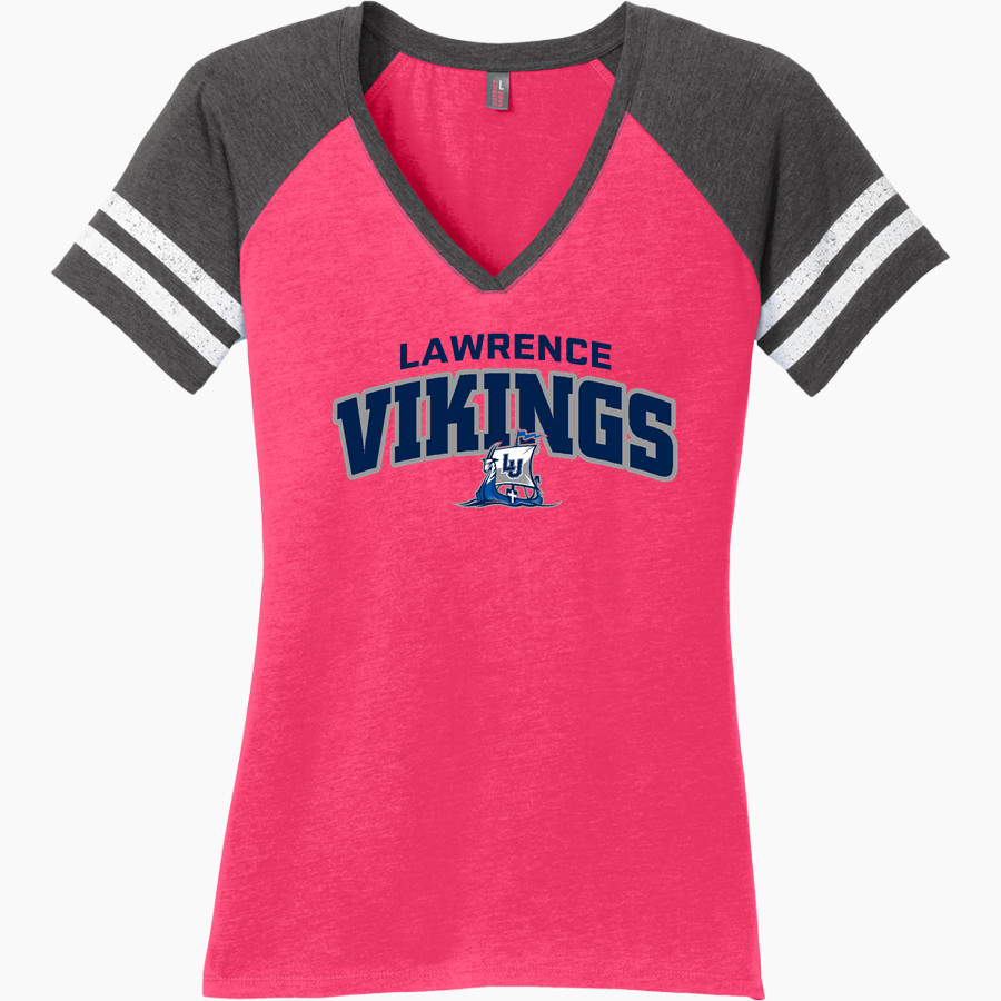Lawrence University Vikings Online Store <span class="pdp-name-mascot">Lawrence</span> District Women's Game V-Neck T-Shirt