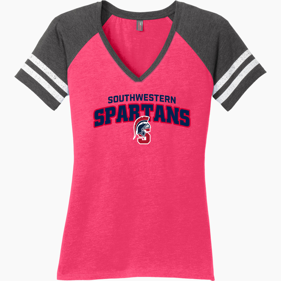 Southwestern Spartans <span class="pdp-name-mascot">Southwestern Spartans</span> District Women's Game V-Neck T-Shirt