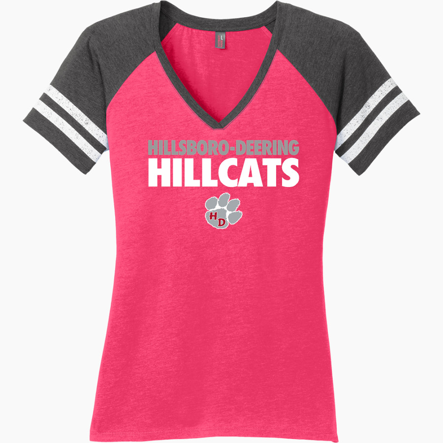 Hillsboro-Deering School District HILLCAT PRIDE <span class="pdp-name-mascot">Hillsboro-Deering Hillcats</span> District Women's Game V-Neck T-Shirt