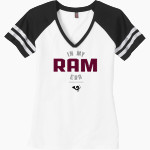 WILKINSON COUNTY CHRISTIAN ACADEMY RAMS <span class="pdp-name-mascot">WILKINSON CO RAMS</span> District Women's Game V-Neck T-Shirt Front Thumbnail