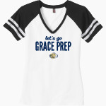 GRACE PREP ACADEMY LIONS <span class="pdp-name-mascot">GRACE LIONS</span> District Women's Game V-Neck T-Shirt Front Thumbnail