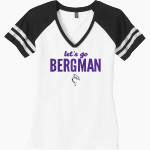 Bergman Dolphins <span class="pdp-name-mascot">Frank V. Bergman Elementary Dolphins</span> District Women's Game V-Neck T-Shirt Front Thumbnail
