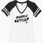 GRACEVILLE HIGH SCHOOL TIGERS District Women's Game V-Neck T-Shirt Front Thumbnail