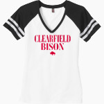 CLEARFIELD HIGH SCHOOL BISON <span class="pdp-name-mascot">CLEARFIELD BISON</span> District Women's Game V-Neck T-Shirt Front Thumbnail