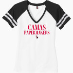 CAMAS PAPERMAKERS The Official Online Store <span class="pdp-name-mascot">CAMAS PAPERMAKERS</span> District Women's Game V-Neck T-Shirt Front Thumbnail
