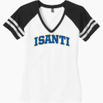 ISANTI HIGH SCHOOL WARRIORS <span class="pdp-name-mascot">SANTEE WARRIORS</span> District Women's Game V-Neck T-Shirt Front Thumbnail