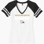 Woodland Baptist Eagles <span class="pdp-name-mascot">Woodland Baptist Christian School Eagles</span> District Women's Game V-Neck T-Shirt Front Thumbnail