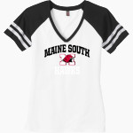 Maine South Hawks District Women's Game V-Neck T-Shirt Front Thumbnail