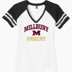 MILLBURY SR HIGH SCHOOL WOOLIES <span class="pdp-name-mascot">MILLBURY MEMORIAL WOOLIES</span> District Women's Game V-Neck T-Shirt Front Thumbnail