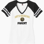 SOUTH ANCHORAGE HIGH SCHOOL WOLVERINES <span class="pdp-name-mascot">SOUTH ANCHORAGE WOLVERINES</span> District Women's Game V-Neck T-Shirt Front Thumbnail