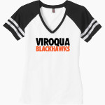 VIROQUA HIGH SCHOOL BLACKHAWKS <span class="pdp-name-mascot">VIROQUA BLACKHAWKS</span> District Women's Game V-Neck T-Shirt Front Thumbnail