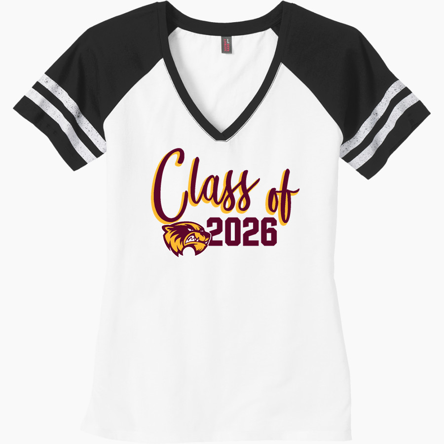Au Gres-Sims HIGH SCHOOL WOLVERINES <span class="pdp-name-mascot">AU GRES - SIMS WOLVERINES</span> District Women's Game V-Neck T-Shirt