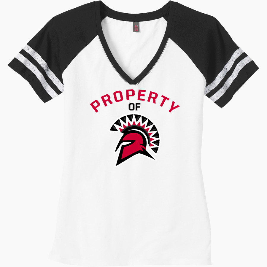 EAST NICOLAUS HIGH SCHOOL SPARTANS <span class="pdp-name-mascot">EAST NICOLAUS SPARTANS</span> District Women's Game V-Neck T-Shirt