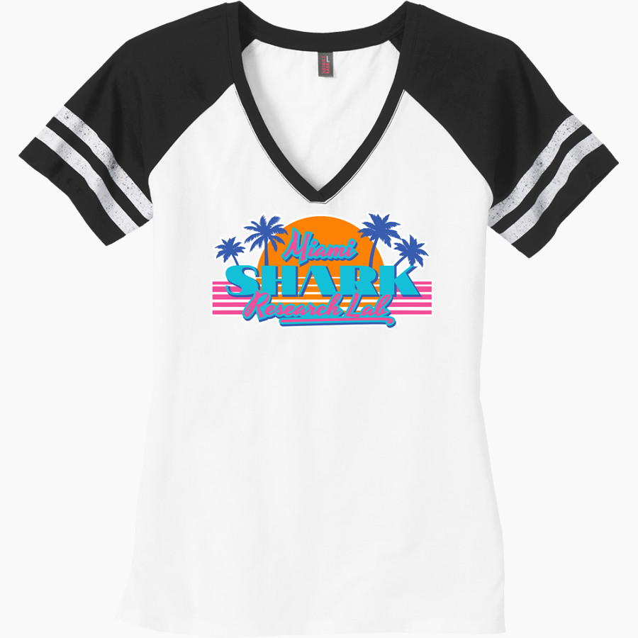 Shark Research & Conservation The Official Online Store <span class="pdp-name-mascot">SRC Sharks</span> District Women's Game V-Neck T-Shirt
