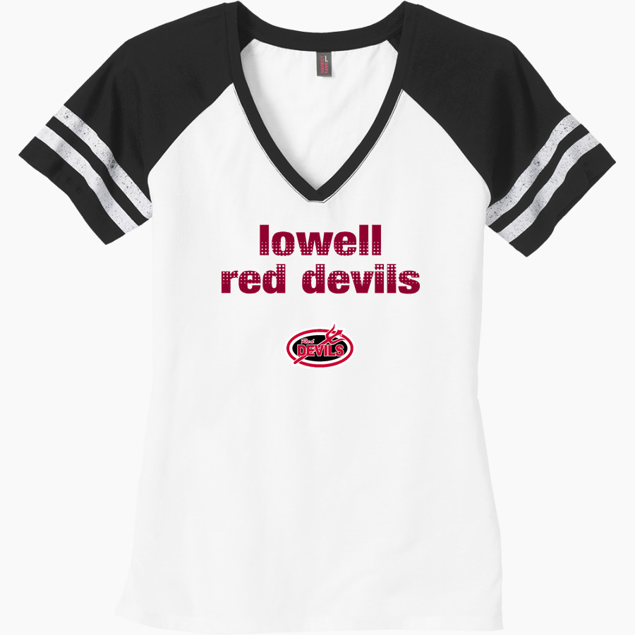 LOWELL HIGH SCHOOL RED DEVILS <span class="pdp-name-mascot">LOWELL RED DEVILS</span> District Women's Game V-Neck T-Shirt