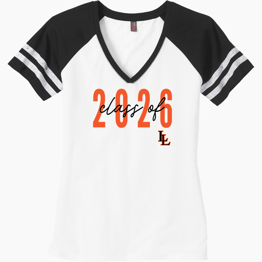 LINDSAY SCHOOL DISTRICT 9 LEOPARDS <span class="pdp-name-mascot">LINDSAY LEOPARDS</span> District Women's Game V-Neck T-Shirt