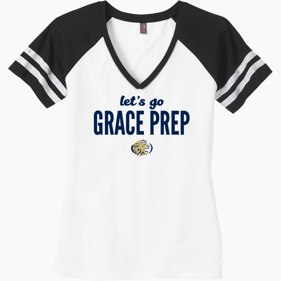 GRACE PREP ACADEMY LIONS <span class="pdp-name-mascot">GRACE LIONS</span> District Women's Game V-Neck T-Shirt